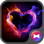 flame heart android application logo